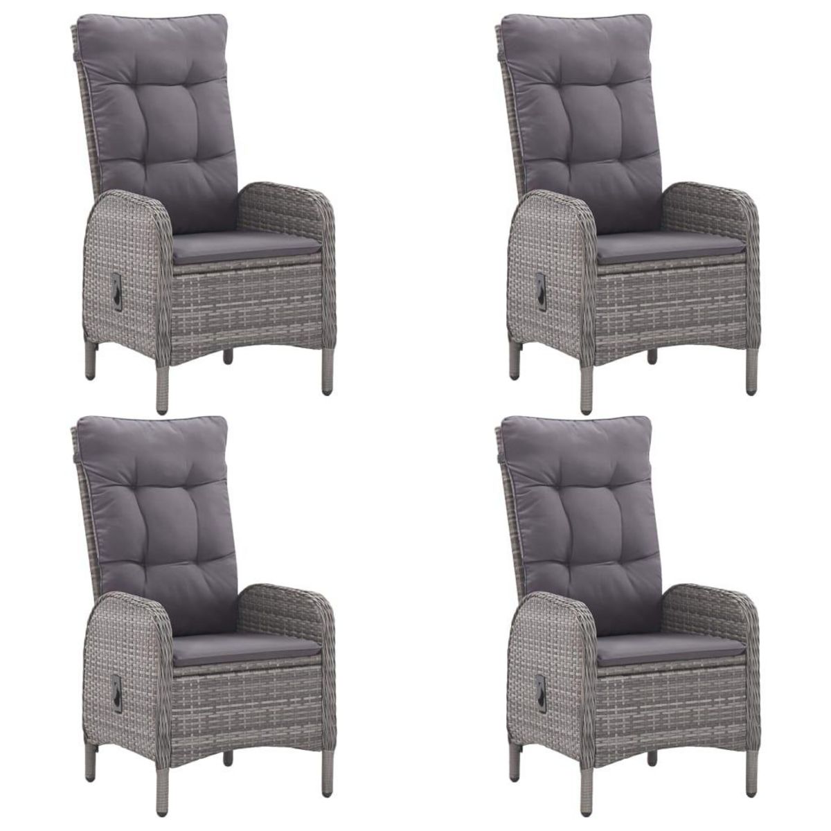 VIDAXL Ensemble a manger de jardin 5 pcs Gris