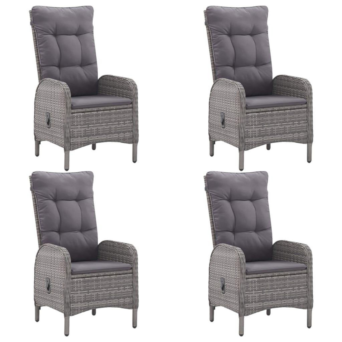 VIDAXL Ensemble a manger de jardin 5 pcs Gris