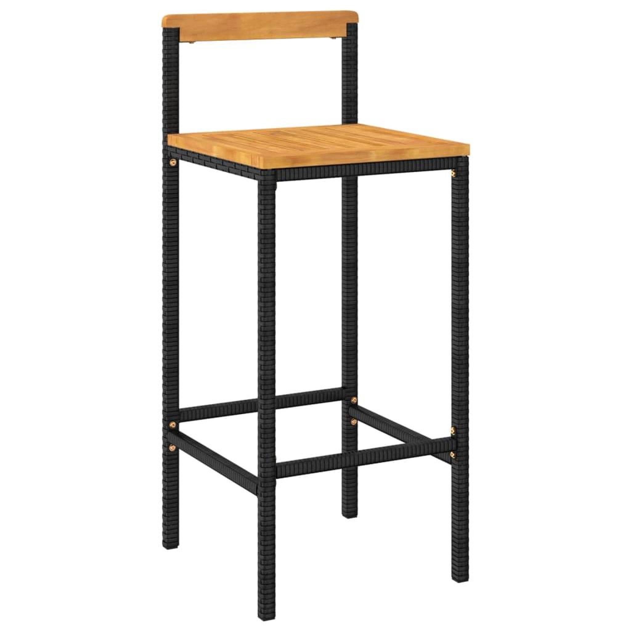 Voir la diapositive 4 : VIDAXL Ensemble de bar jardin 5 pcs noir poly rotin/bois massif acacia