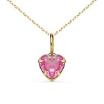 L'ATELIER D'AZUR Collier - Pendentif Or Jaune 18 Carats 750/000 - Zirconium Rose - Chaine Dorée