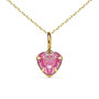 Voir la diapositive 1 : L'ATELIER D'AZUR Collier - Pendentif Or Jaune 18 Carats 750/000 - Zirconium Rose - Chaine Dorée