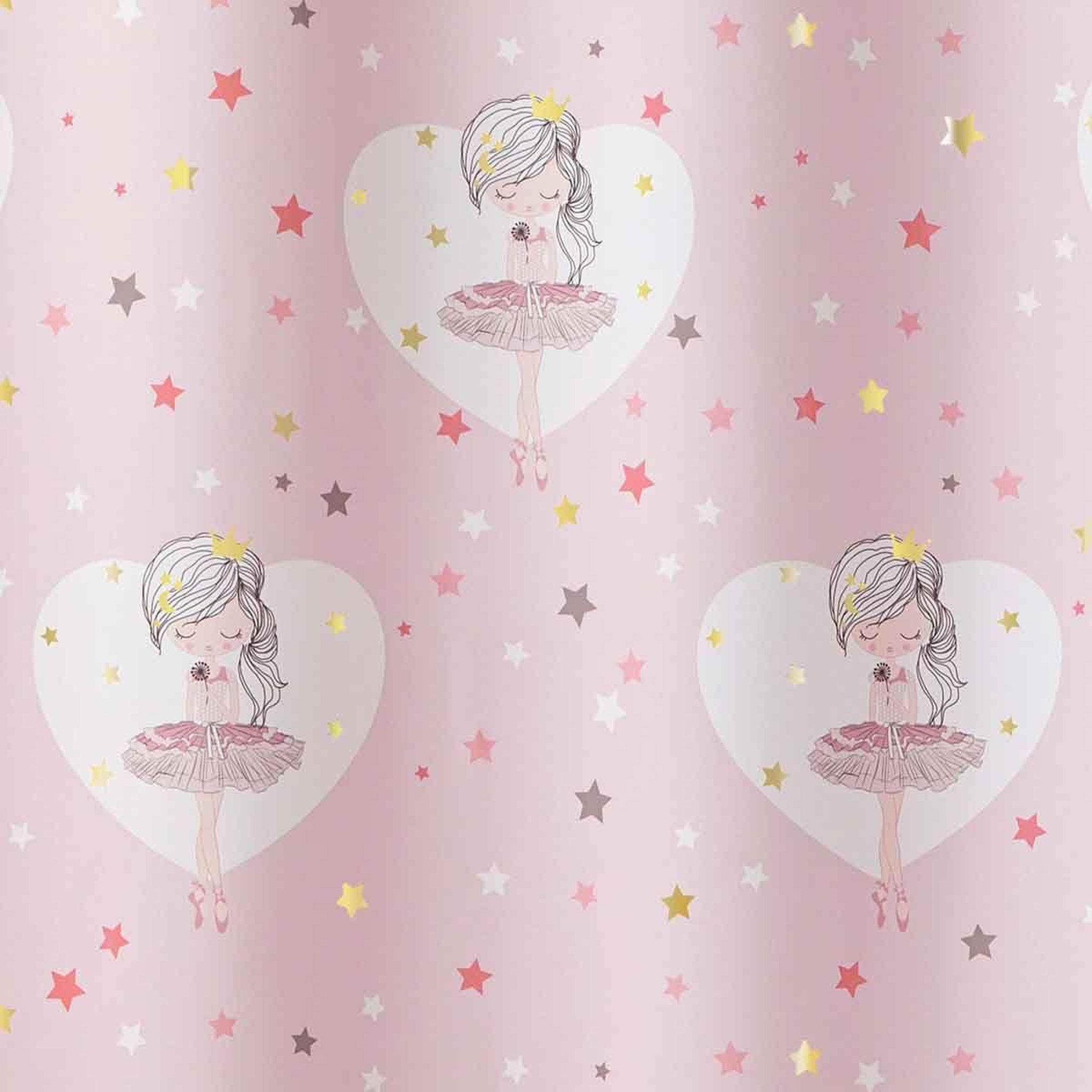 Voir la diapositive 3 : Douceur d'Intérieur Rideau Enfant  Petite Étoile  140x260cm Rose
