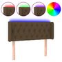 Voir la diapositive 2 : VIDAXL Tete de lit a LED Marron fonce 93x16x78/88 cm Tissu