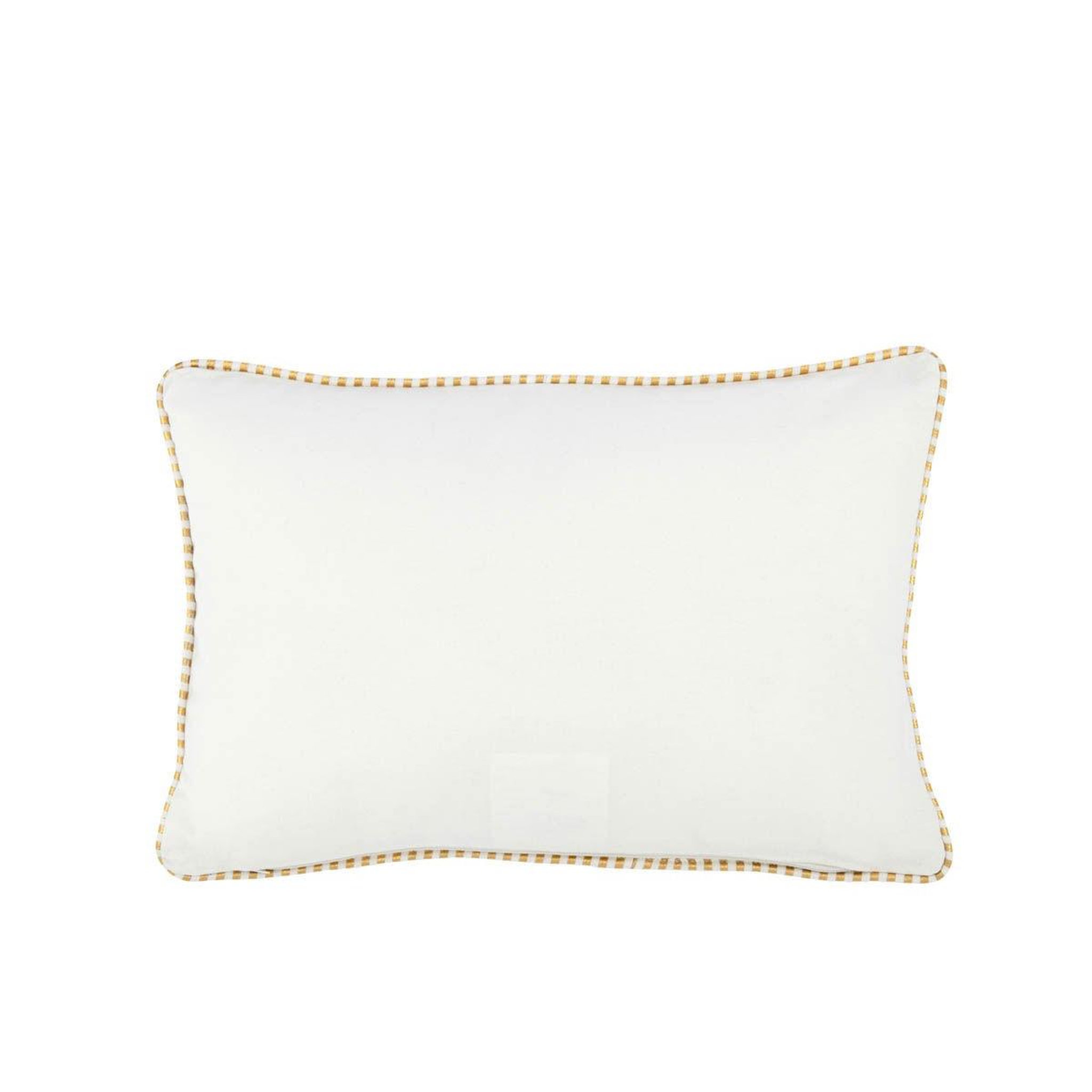 Voir la diapositive 2 : J-LINE Coussin déco bonheur  ellis  30x45cm blanc