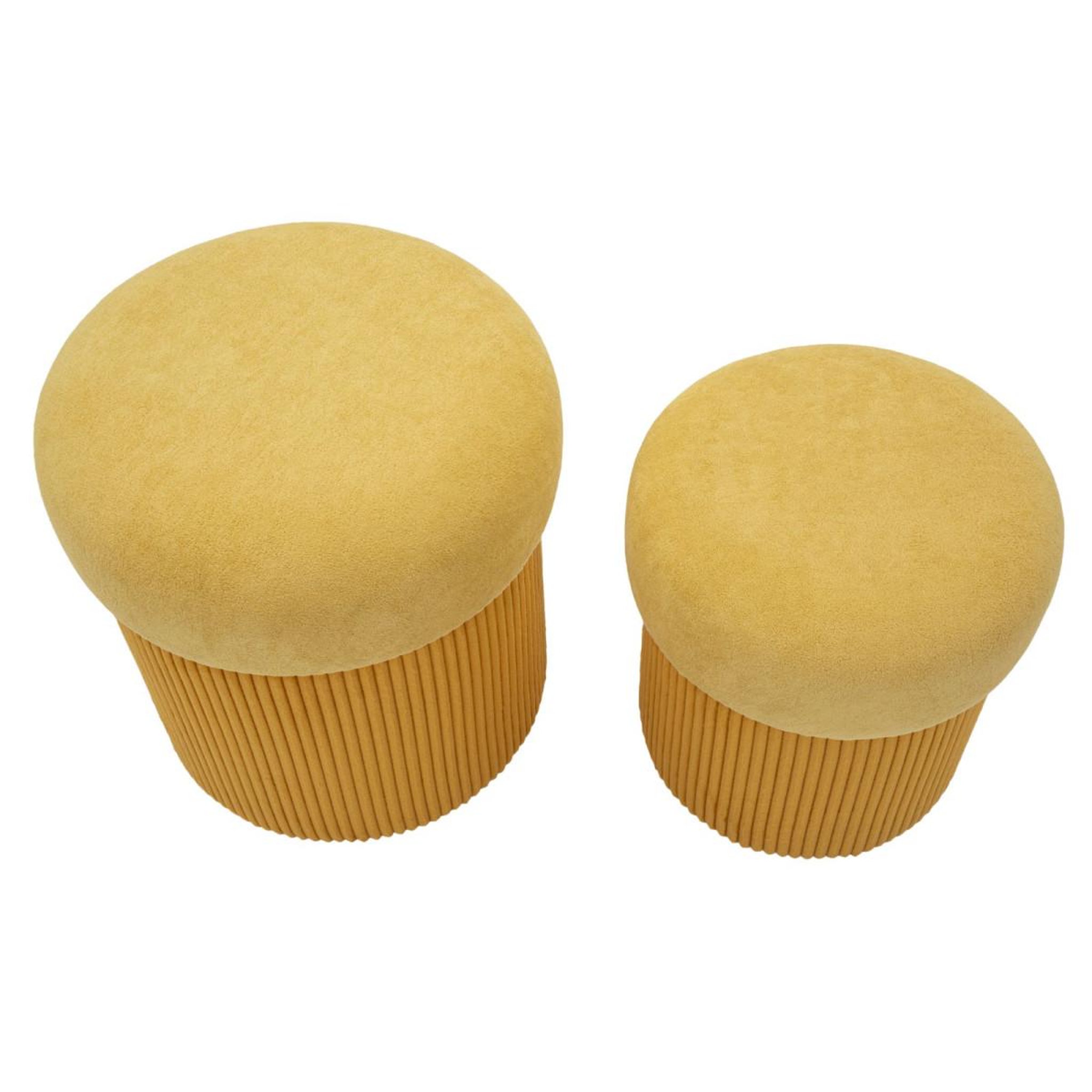 Voir la diapositive 3 : Paris Prix Lot de 2 poufs coffres  aspen  44cm moutarde