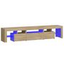 Voir la diapositive 2 : VIDAXL Meuble TV avec lumieres LED Chene sonoma 200x36,5x40 cm