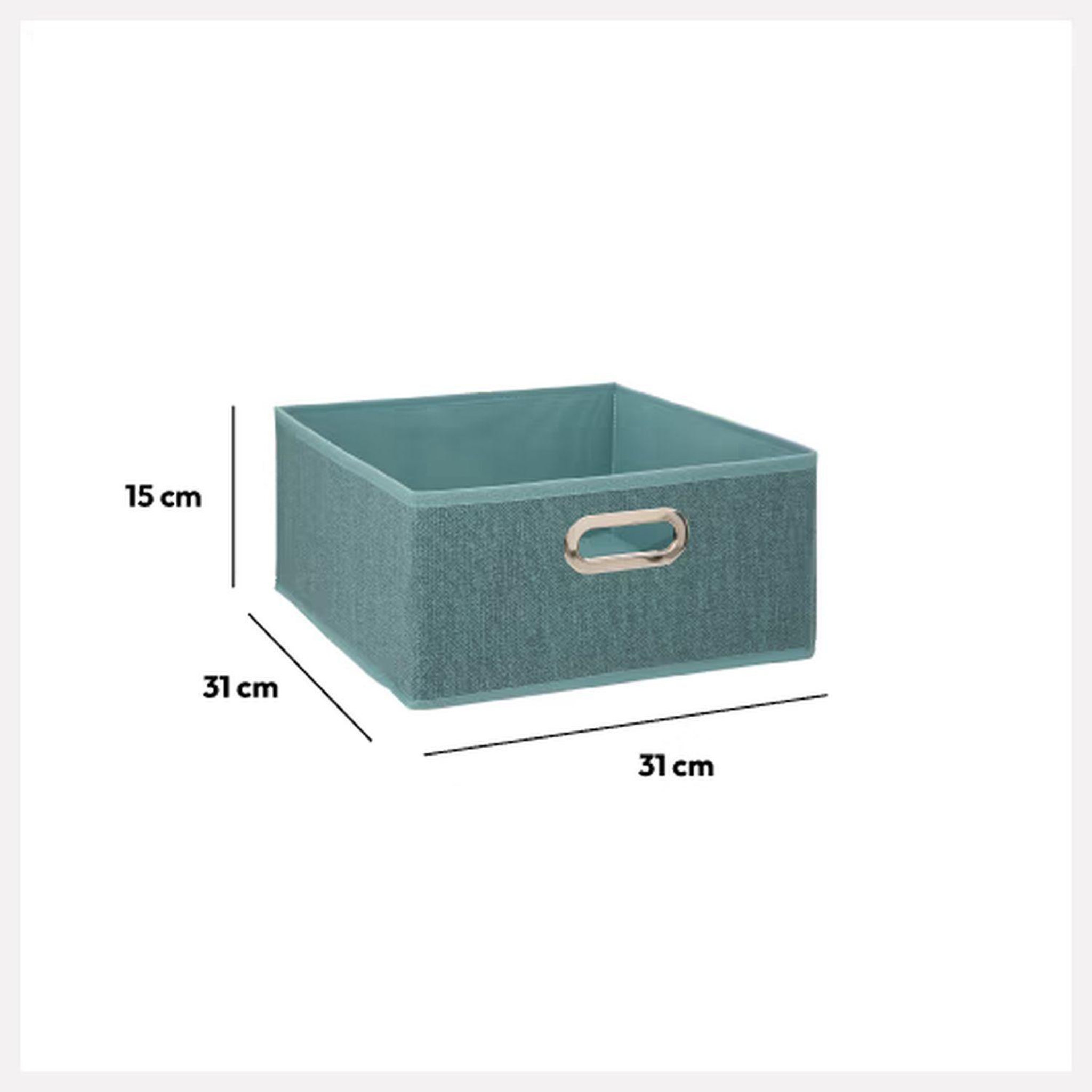 Voir la diapositive 3 : TOILINUX Lot de 2 boîtes de rangement carrées en tissu MIX' N MODUL