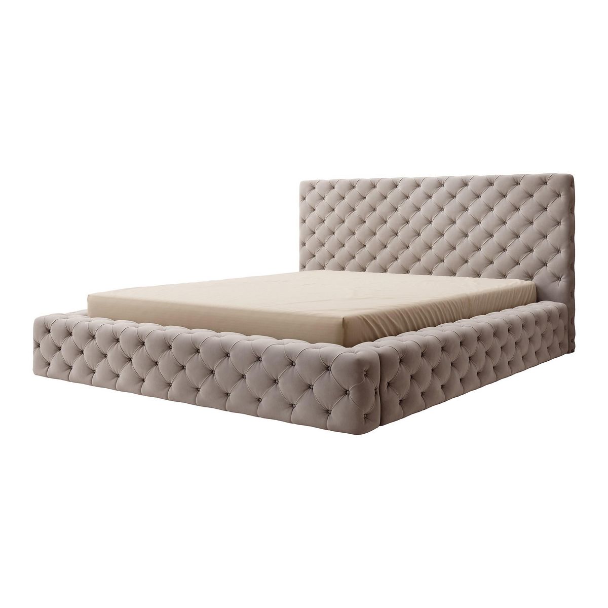 BEST MOBILIER Christiana - lit coffre - 160x200 - sommier inclus - en velours
