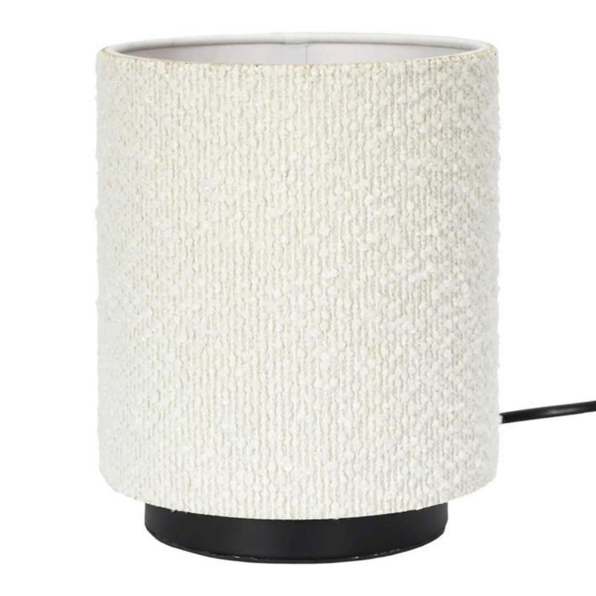 Paris Prix Lampe à Poser en Tissu  Bouclette  20cm Naturel