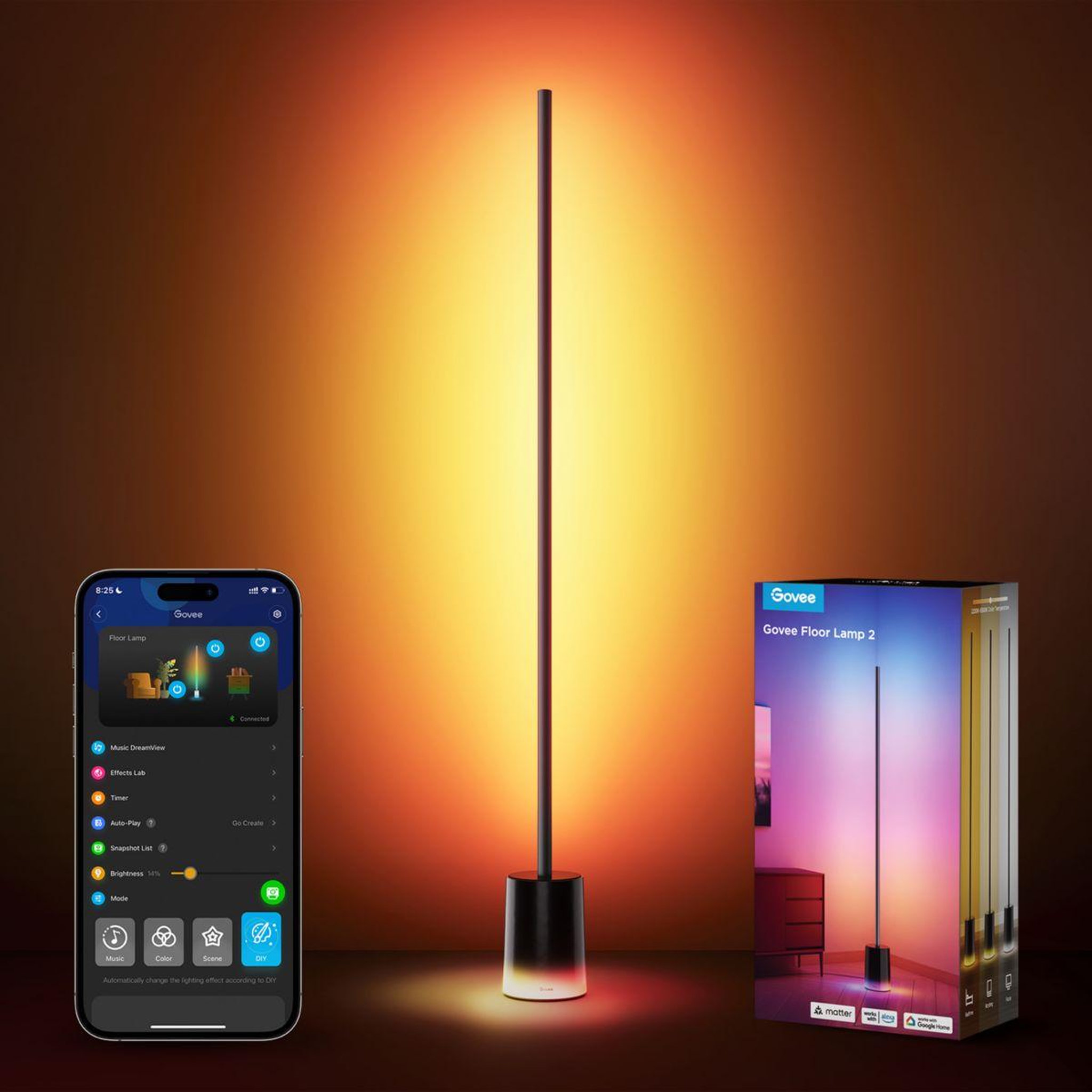 Voir la diapositive 4 : GOVEE Lampe connectée Lampadaire RGBICWW 2  152cm