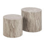 Voir la diapositive 2 : LISA DESIGN Pueblo - lot de 2 tables basses rondes - effet marbre gris - 58 et 50 cm