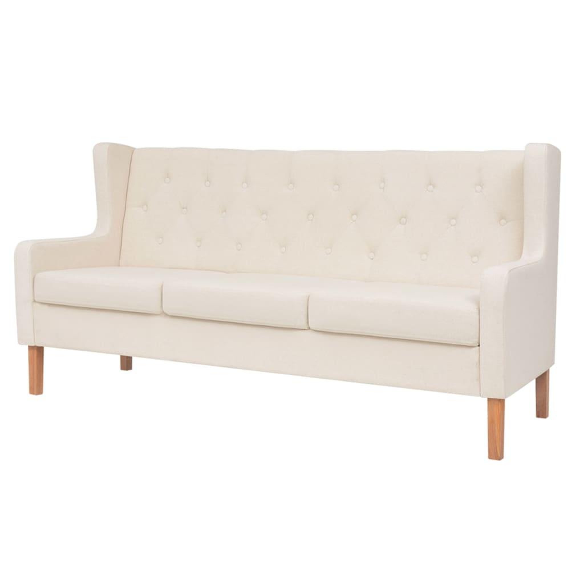 Voir la diapositive 2 : VIDAXL Ensemble de canapes 2 pcs tissu blanc creme