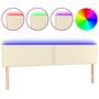 Voir la diapositive 2 : VIDAXL Tete de lit a LED Creme 160x5x78/88 cm Similicuir