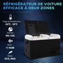 Voir la diapositive 4 : HOMCOM Glacière électrique portable 40L pour voiture - congélateur réfrigérateur 2 zones - LED - noir blanc