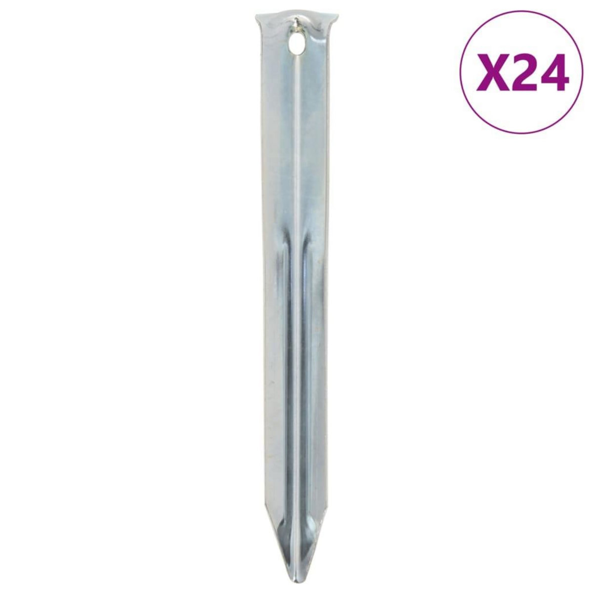 VIDAXL Piquets de tente 24 pcs 17 cm Ø20 mm acier galvanise