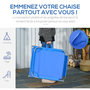 Voir la diapositive 5 : OUTSUNNY Bain de soleil transat pliable dossier réglable multipositions métal et polyester bleu
