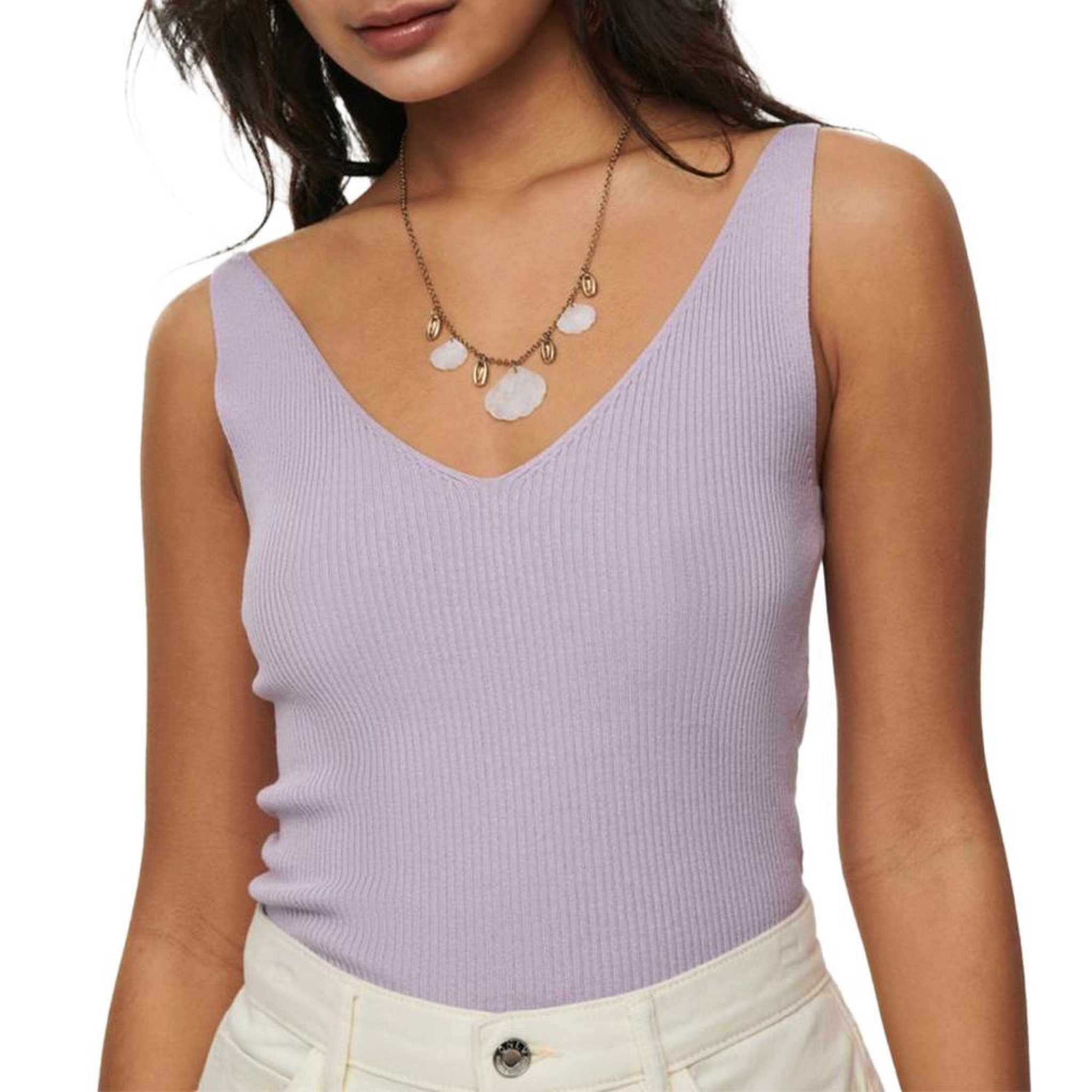 JACQUELINE DE YONG Débardeur en Maille Mauve Femme JDY Nanna 15180497. Coloris disponibles : Violet