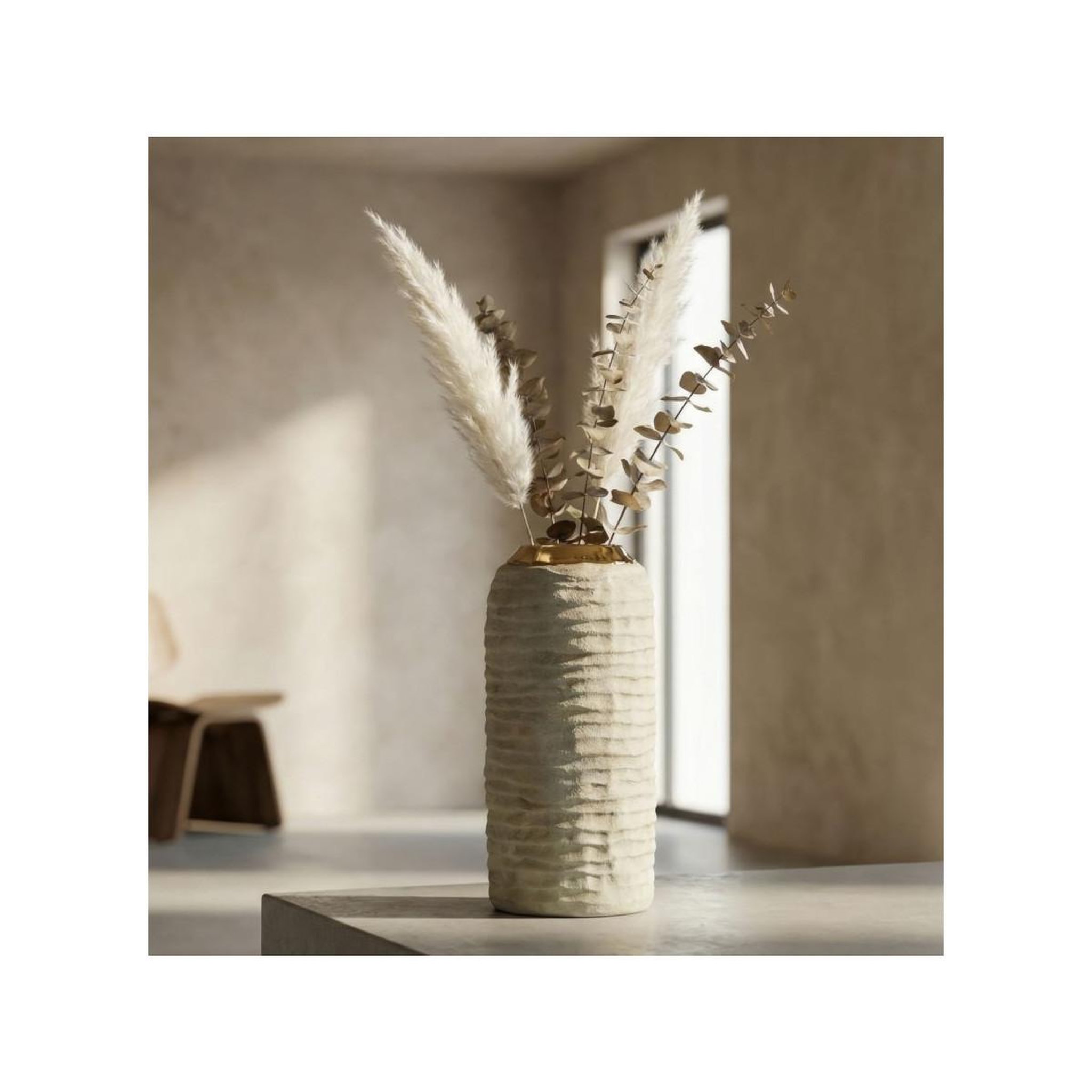 Voir la diapositive 5 : Paris Prix Vase design en céramique  lima  30cm gris