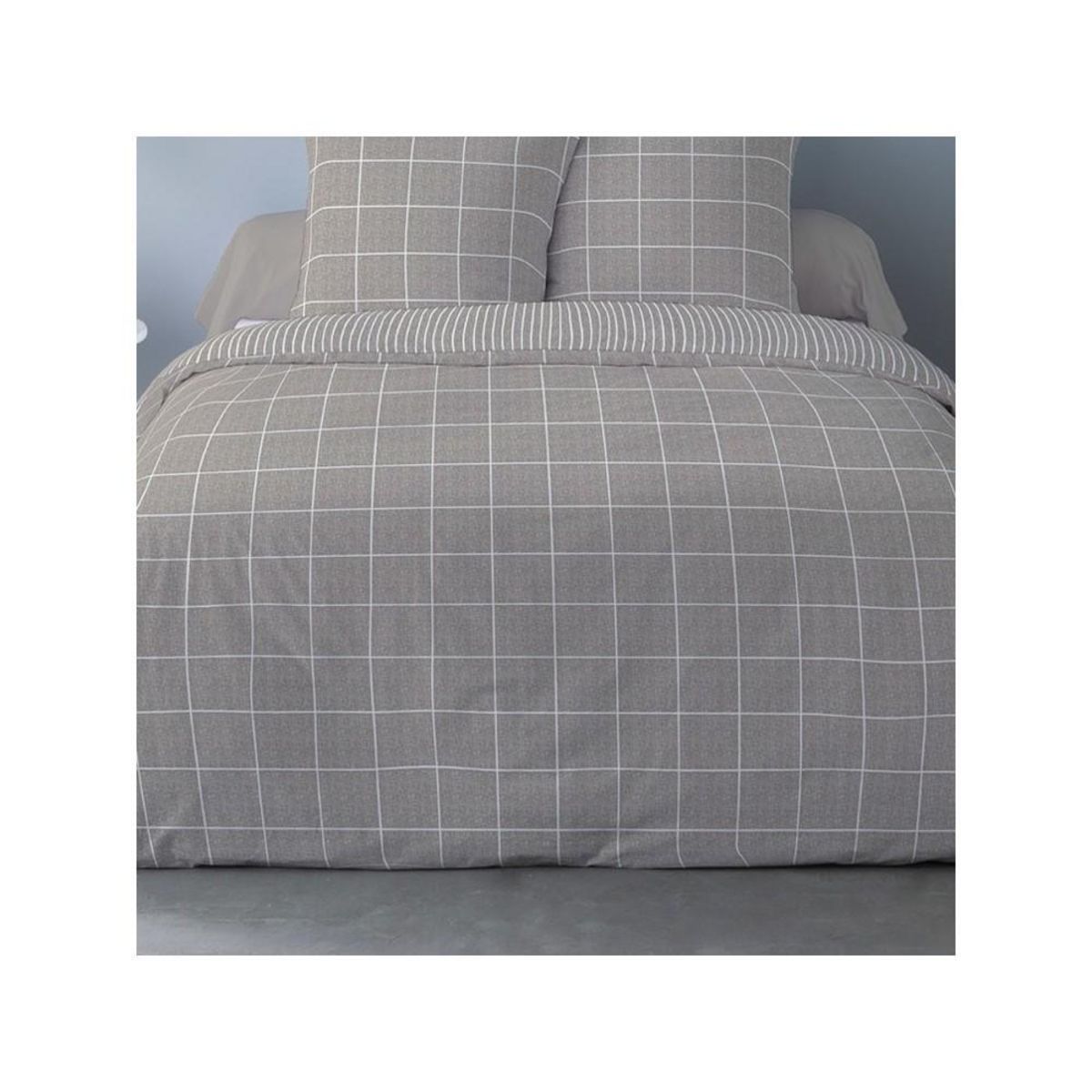 Dourev Housse de couette 240x220 + 2 taies flanelle 100% coton