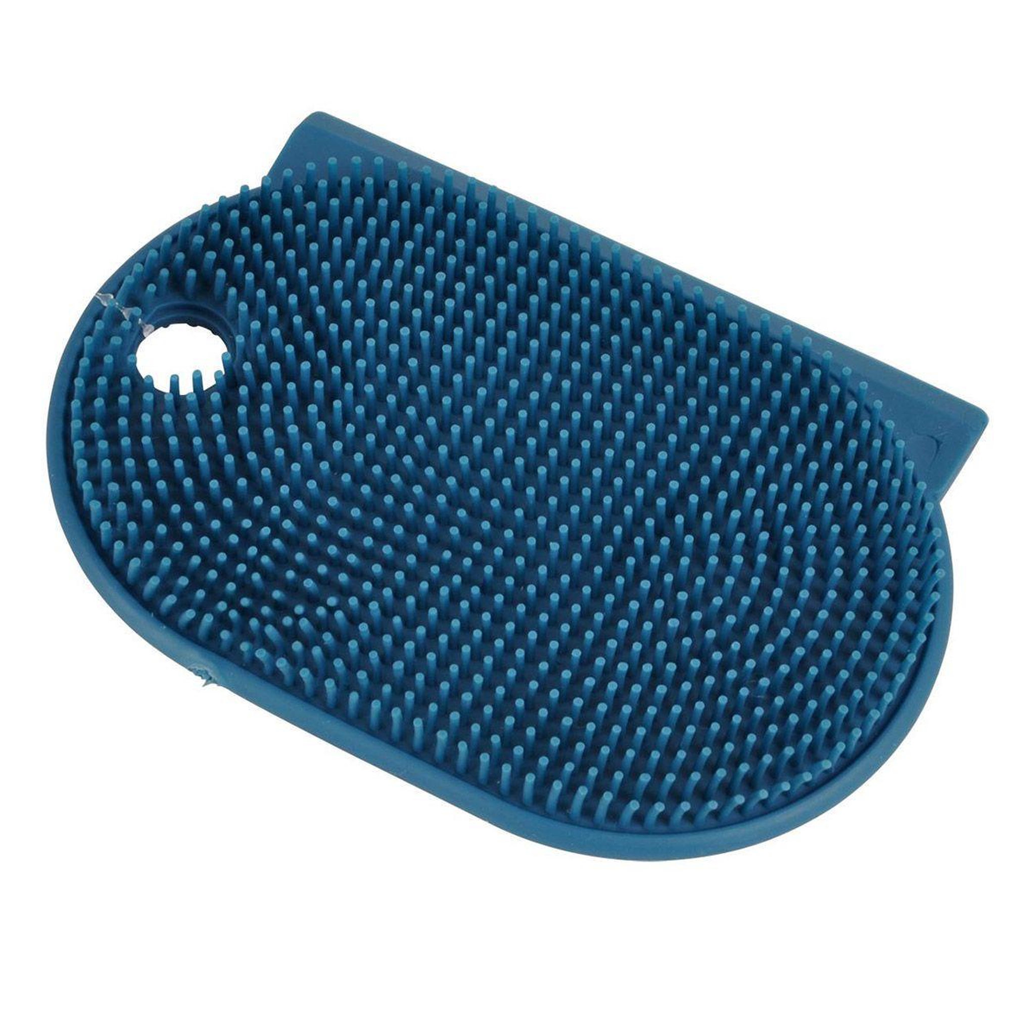 HOMEA Brosse multifonction silicone  plate  12cm bleu paon