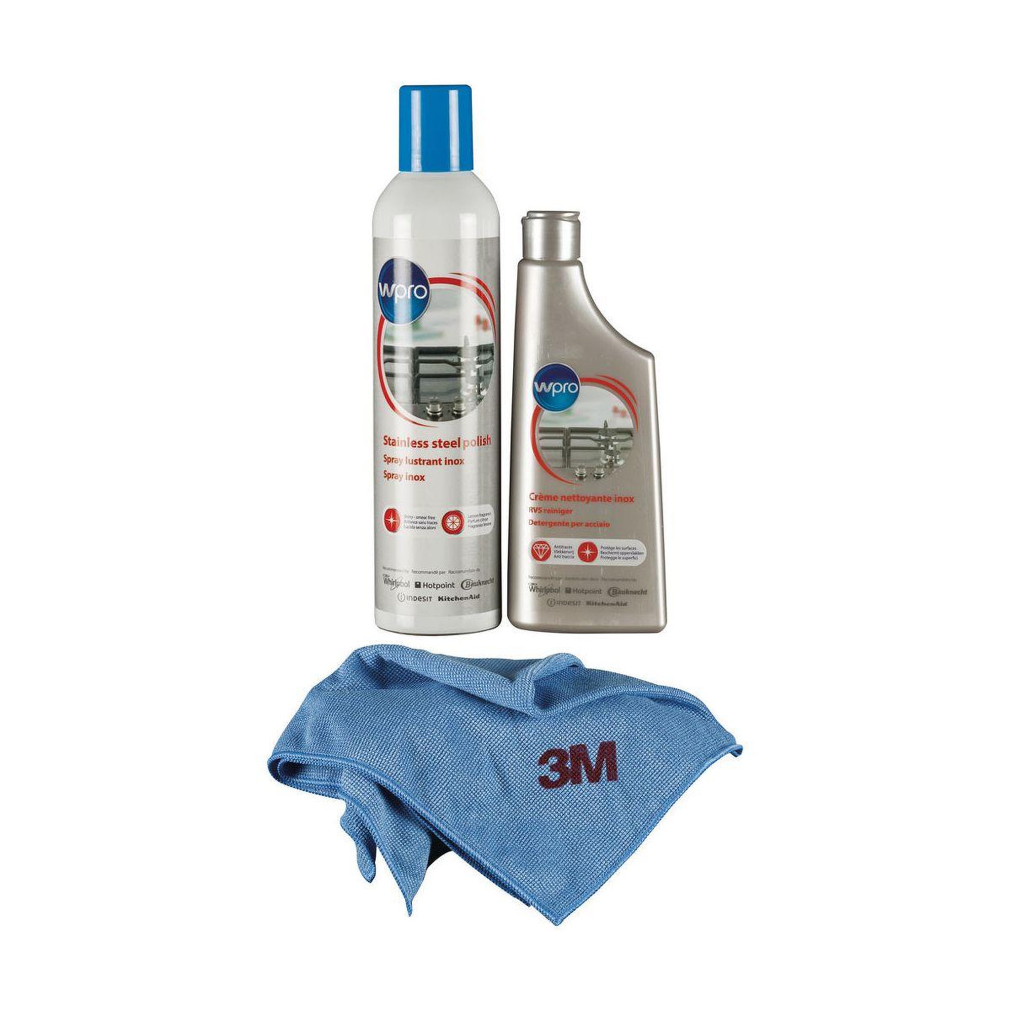 Voir la diapositive 3 : WPRO Kit d'entretien inox - 3 produits