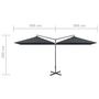 Voir la diapositive 6 : VIDAXL Parasol de jardin double avec mat en acier anthracite 600x300cm