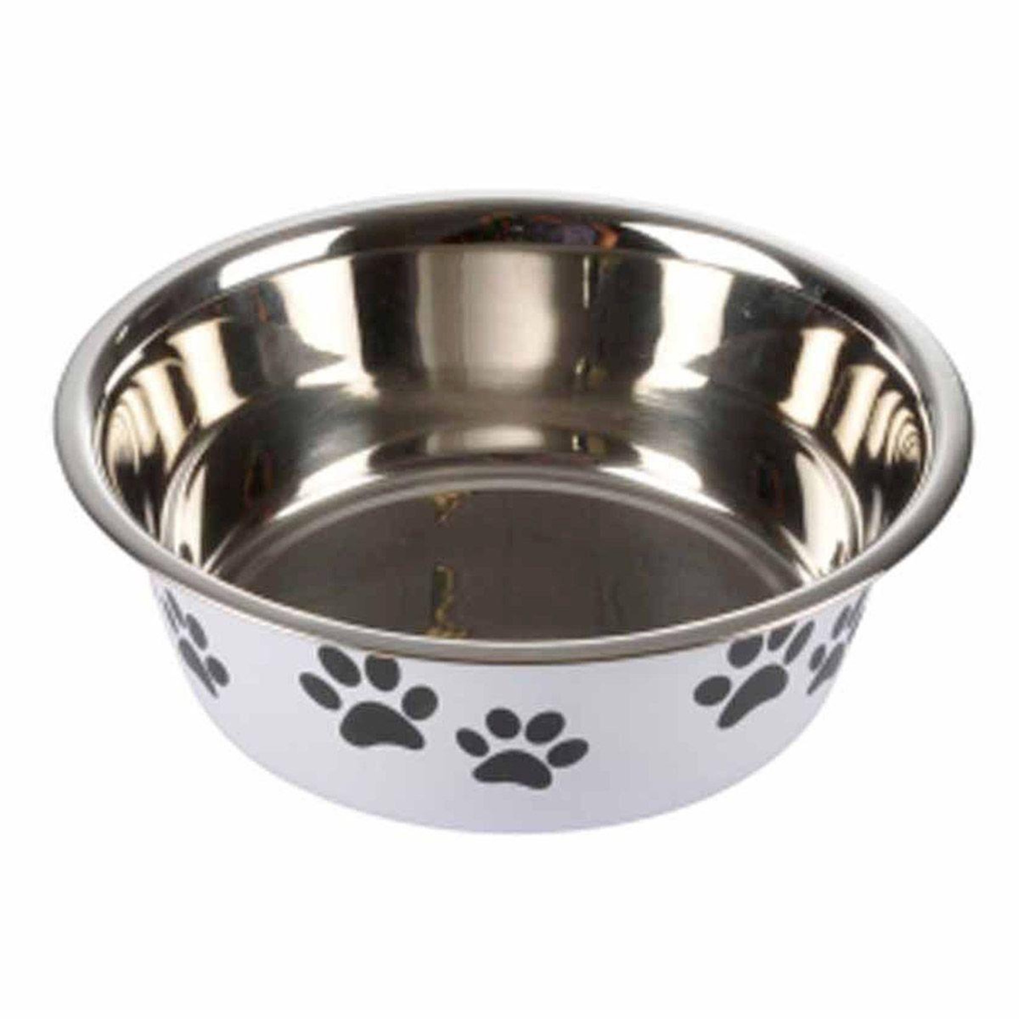 HOMEA Gamelle pour chien & chat  motifs pattes  21cm blanc