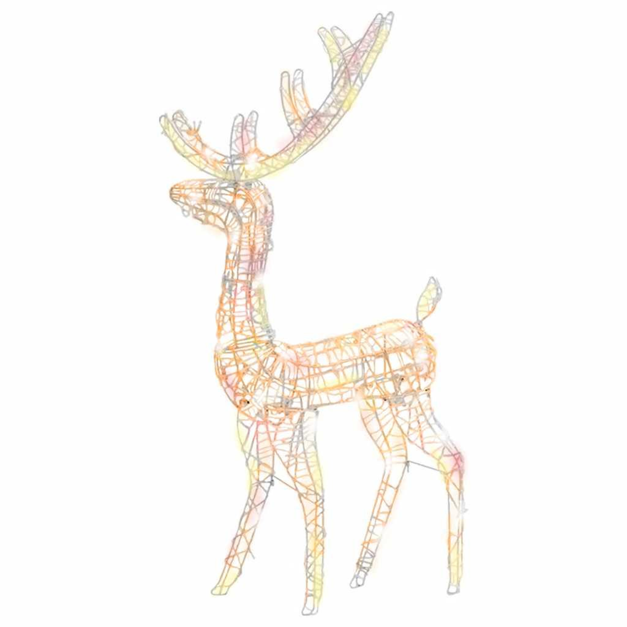 Voir la diapositive 3 : VIDAXL Decorations de noël de renne acrylique 3 pcs 128 cm multicolore