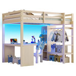 MERAX Lit mezzanine enfant. Coloris disponibles : Blanc, Marron