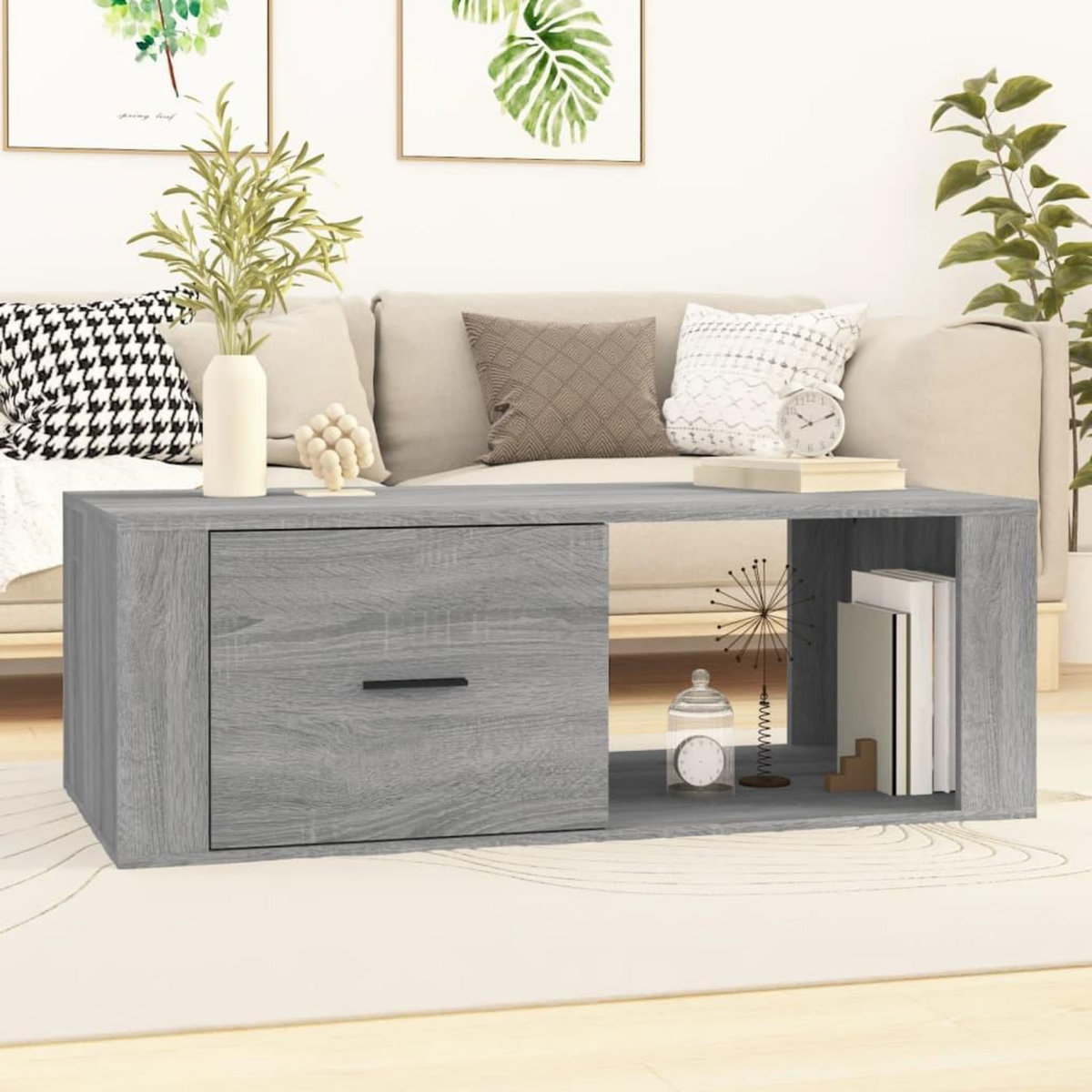 VIDAXL Table basse Sonoma gris 100x50,5x35 cm Bois d'ingenierie