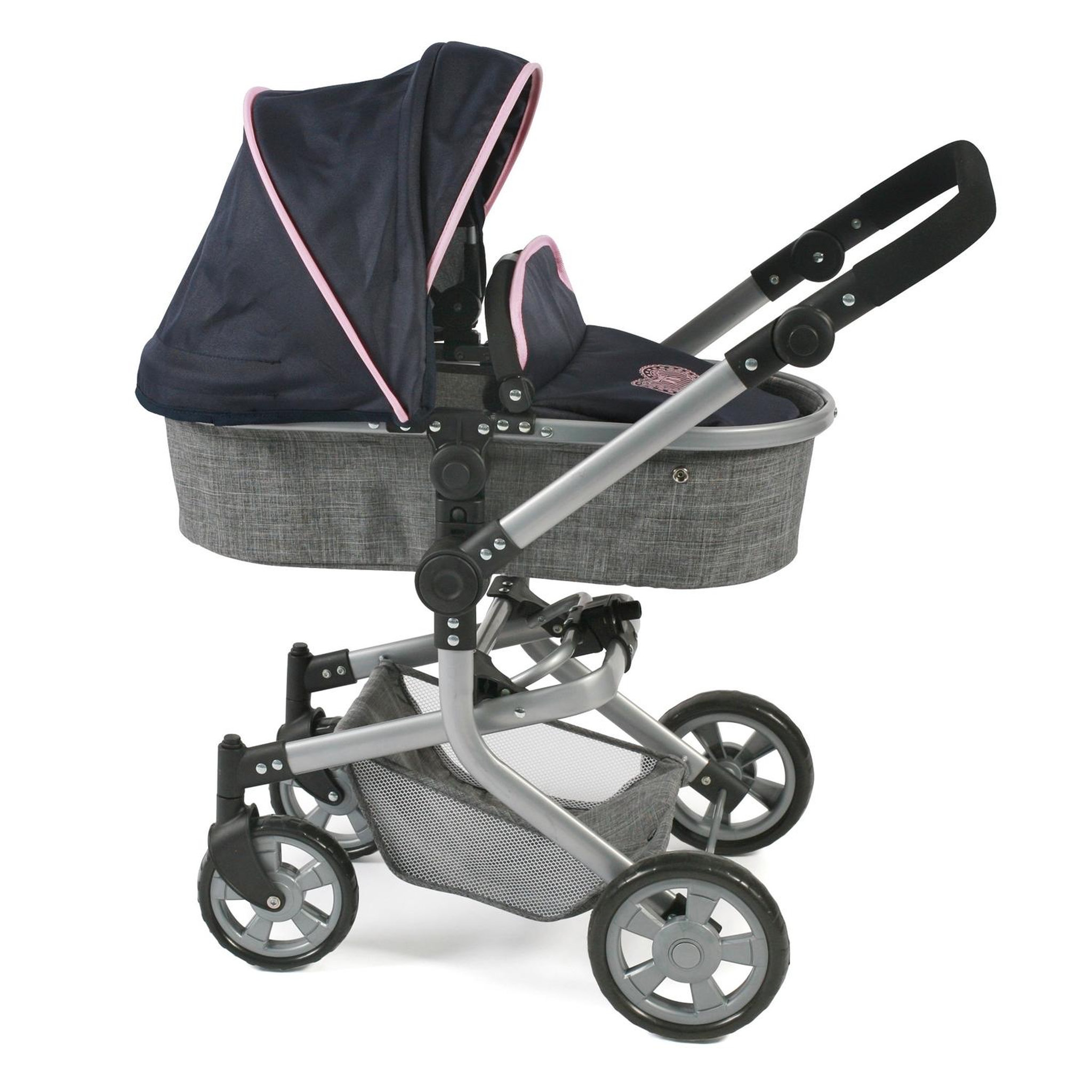 Voir la diapositive 3 : BAYER CHIC 2000 Poussette combinée Mika, gris - bleu foncé