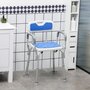 Voir la diapositive 2 : HOMCOM Chaise de douche siège de douche ergonomique hauteur réglable pieds antidérapants charge max. 136 Kg alu HDPE blanc bleu