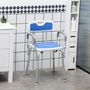 Voir la diapositive 2 : HOMCOM Chaise de douche siège de douche ergonomique hauteur réglable pieds antidérapants charge max. 136 Kg alu HDPE blanc bleu