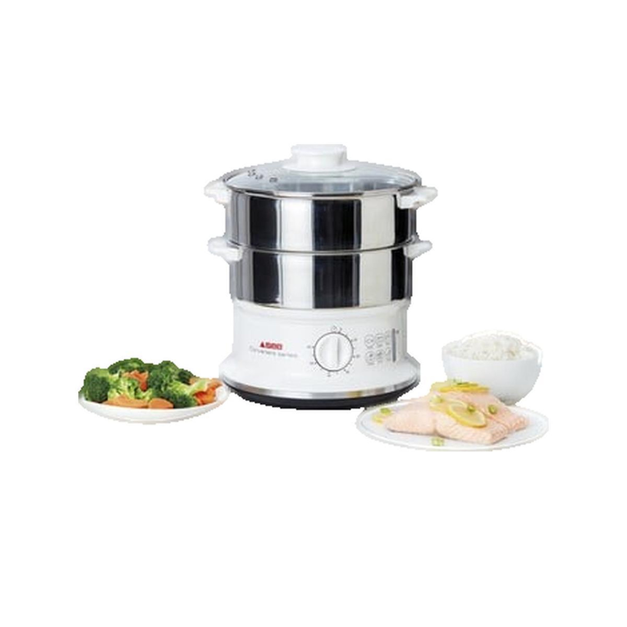 Voir la diapositive 5 : TEFAL Cuiseur vapeur vc1451 900W 2 paniers