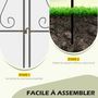 Voir la diapositive 4 : OUTSUNNY Lot de 4 clôtures de jardin décoratives en métal avec ornements - dim. totales 252L x 62H cm - noir