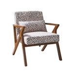 SWEEEK Fauteuil scandinave bois d'hévéa et imprimé léopard