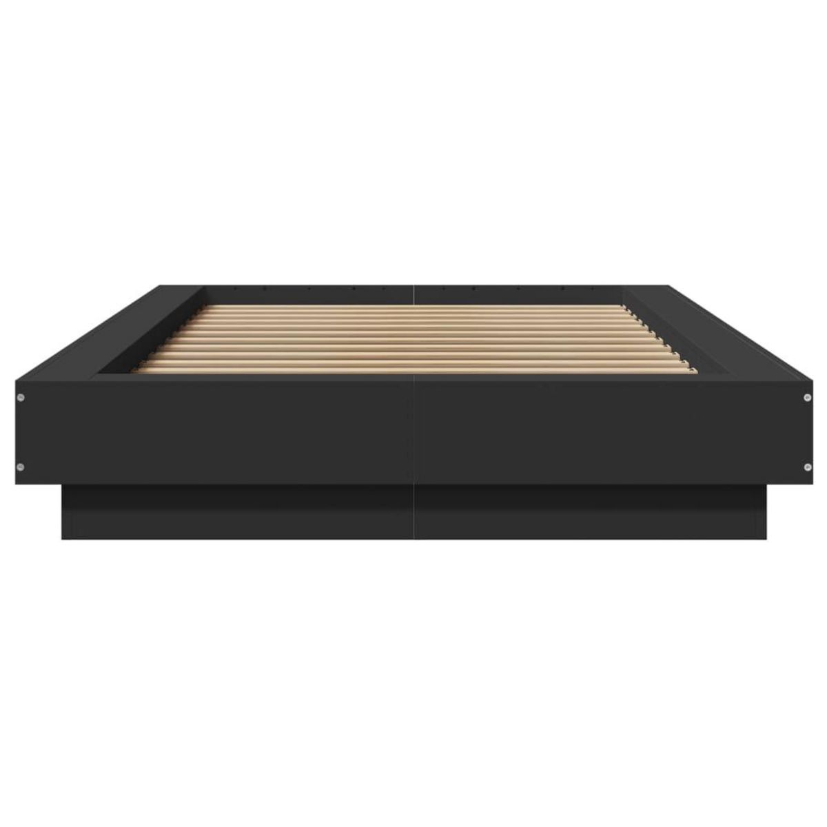 VIDAXL Cadre de lit avec lumieres LED sans matelas noir 90x190 cm