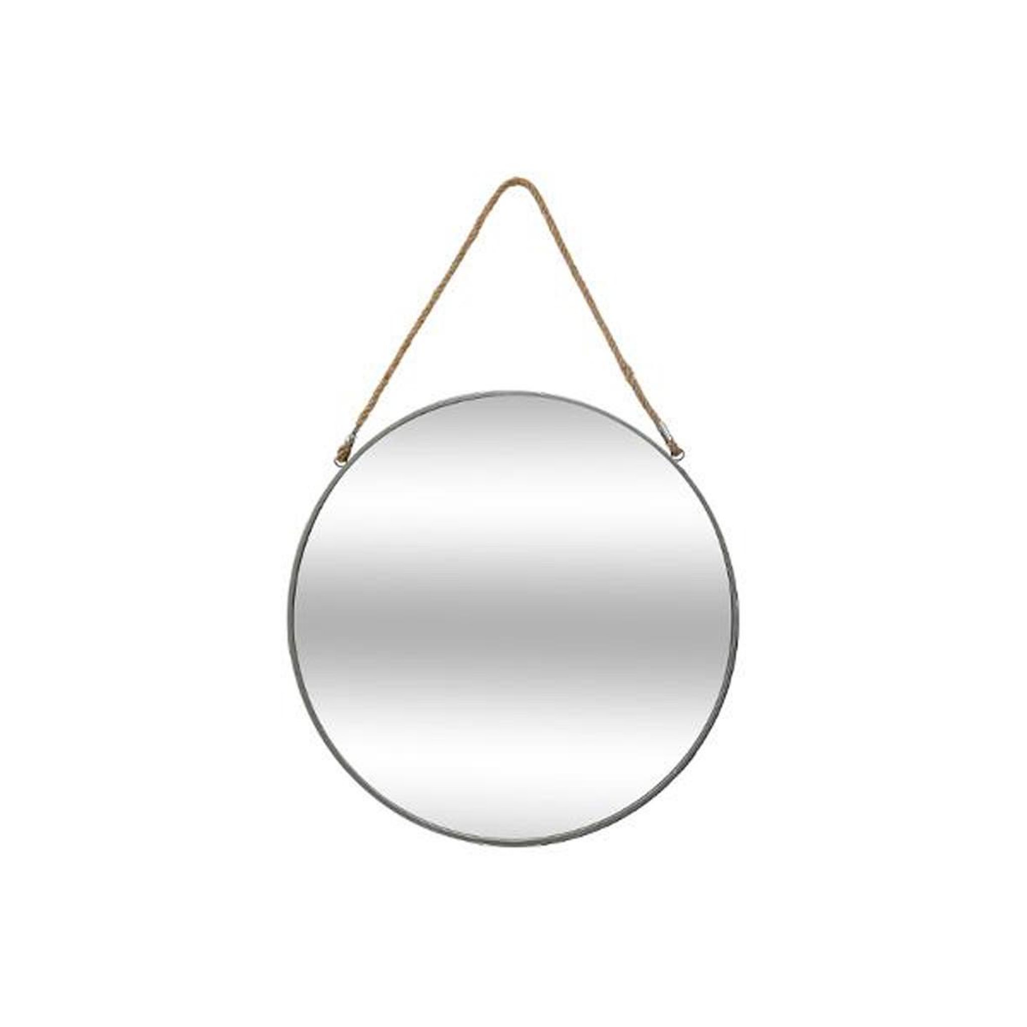 ATMOSPHERA Miroir Rond en Métal  Corde  55cm Gris