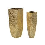 Paris Prix Lot de 2 Vases en Métal  Squer  90cm Or