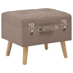 VIDAXL Tabouret de rangement 40 cm Marron Tissu
