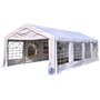 Voir la diapositive 1 : OUTSUNNY Tente barnum tonnelle de réception 798L x 392l x 280H cm polyéthylène imperméable 8 fenêtres et acier galvanisé robuste blanc
