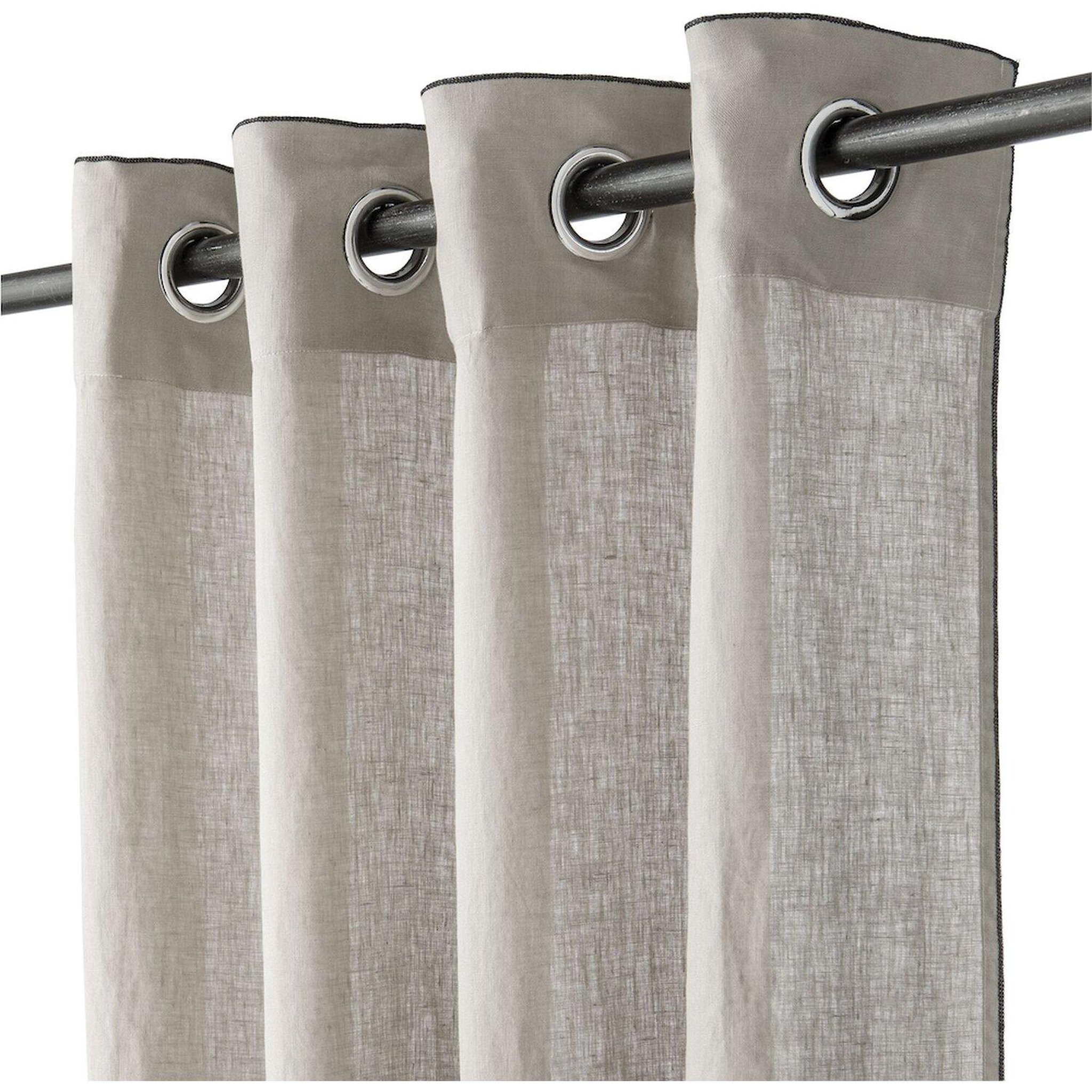 BATON ROUGE Rideau 100% lin lavé naturel. Coloris disponibles : Gris