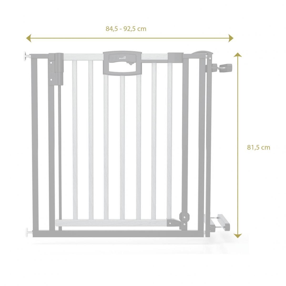 GEUTHER Barrière d'Escalier à Pression Easylock Plus en Bois et Métal - Dimensions 100 cm à 108,5 cm en Finition Nature et Noir
