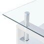 VIDAXL Table basse Blanc et transparent 95x55x40 cm Verre trempe