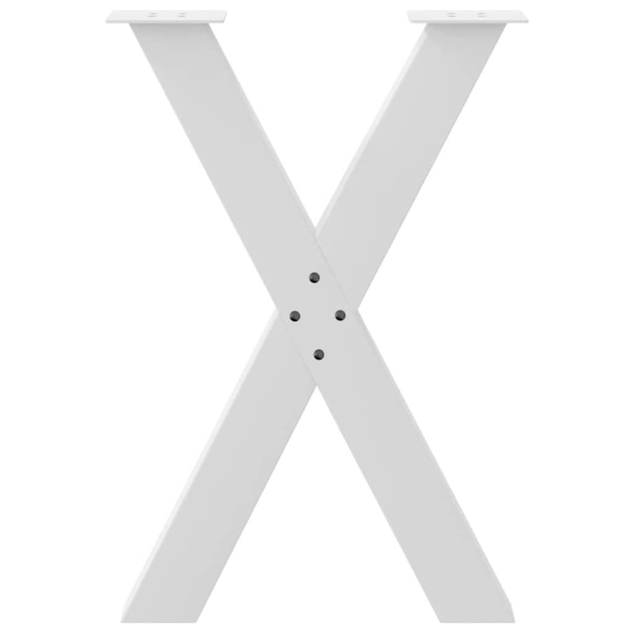 Voir la diapositive 5 : VIDAXL Pieds de table a manger forme de X 2 pcs blanc 60x(72-73) cm