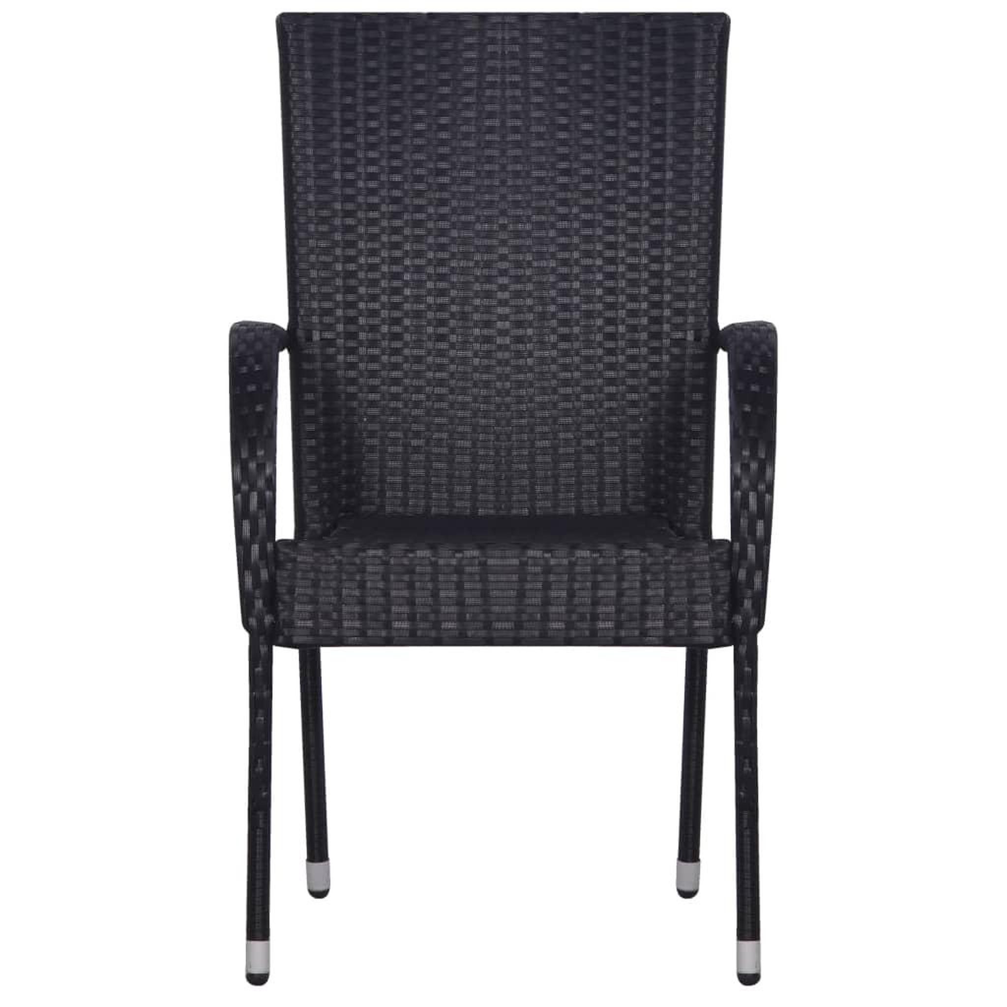 Voir la diapositive 5 : VIDAXL Ensemble a manger de jardin 7 pcs Resine tressee Noir