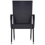 Voir la diapositive 5 : VIDAXL Ensemble a manger de jardin 7 pcs Resine tressee Noir