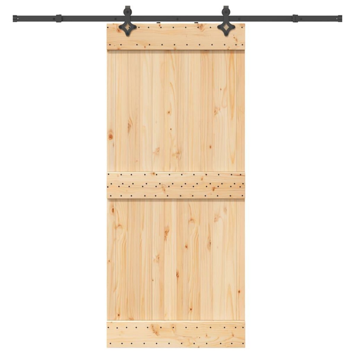 VIDAXL Porte coulissante et kit de quincaillerie 90x210 cm pin massif