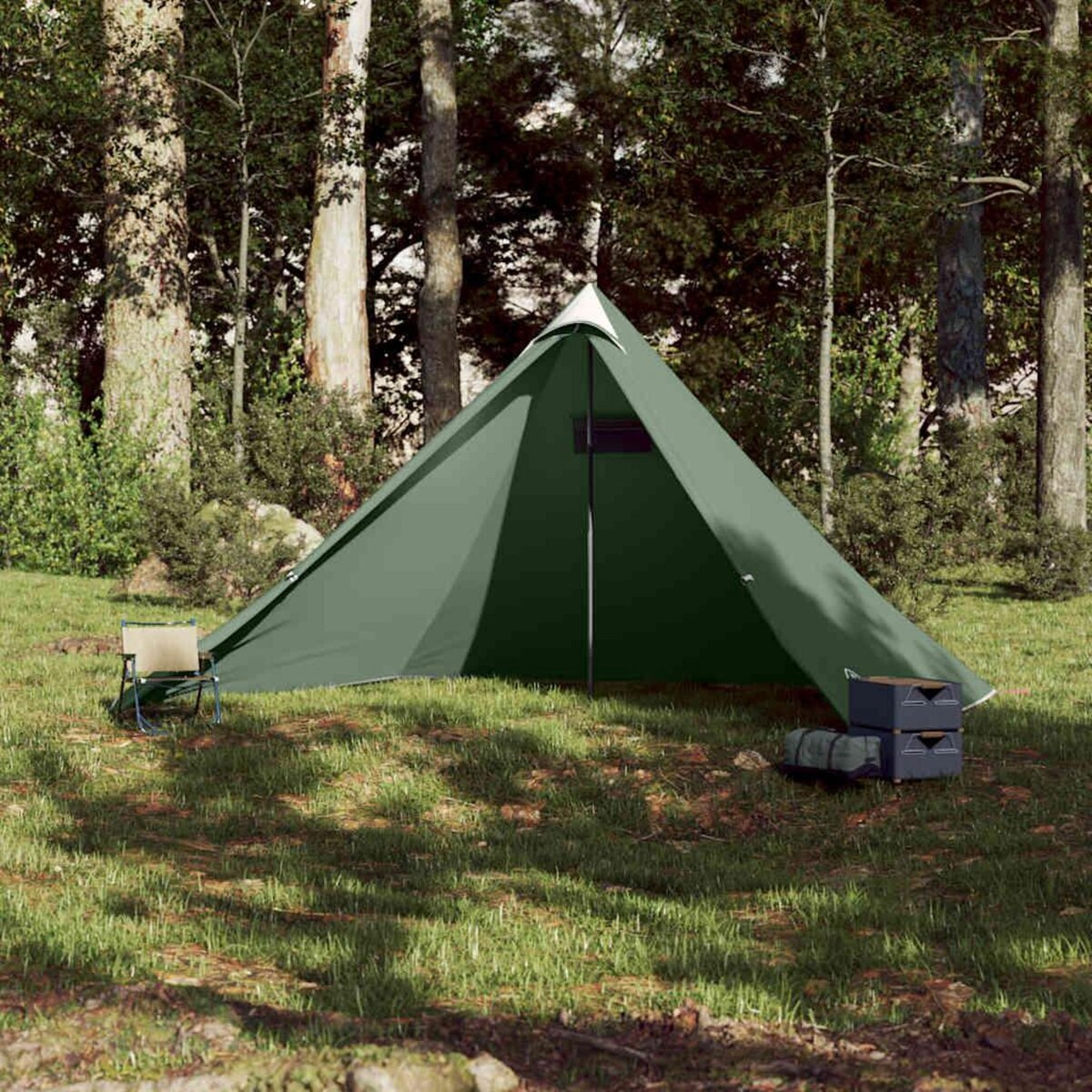 VIDAXL Tente familiale tipi 7 personnes vert impermeable