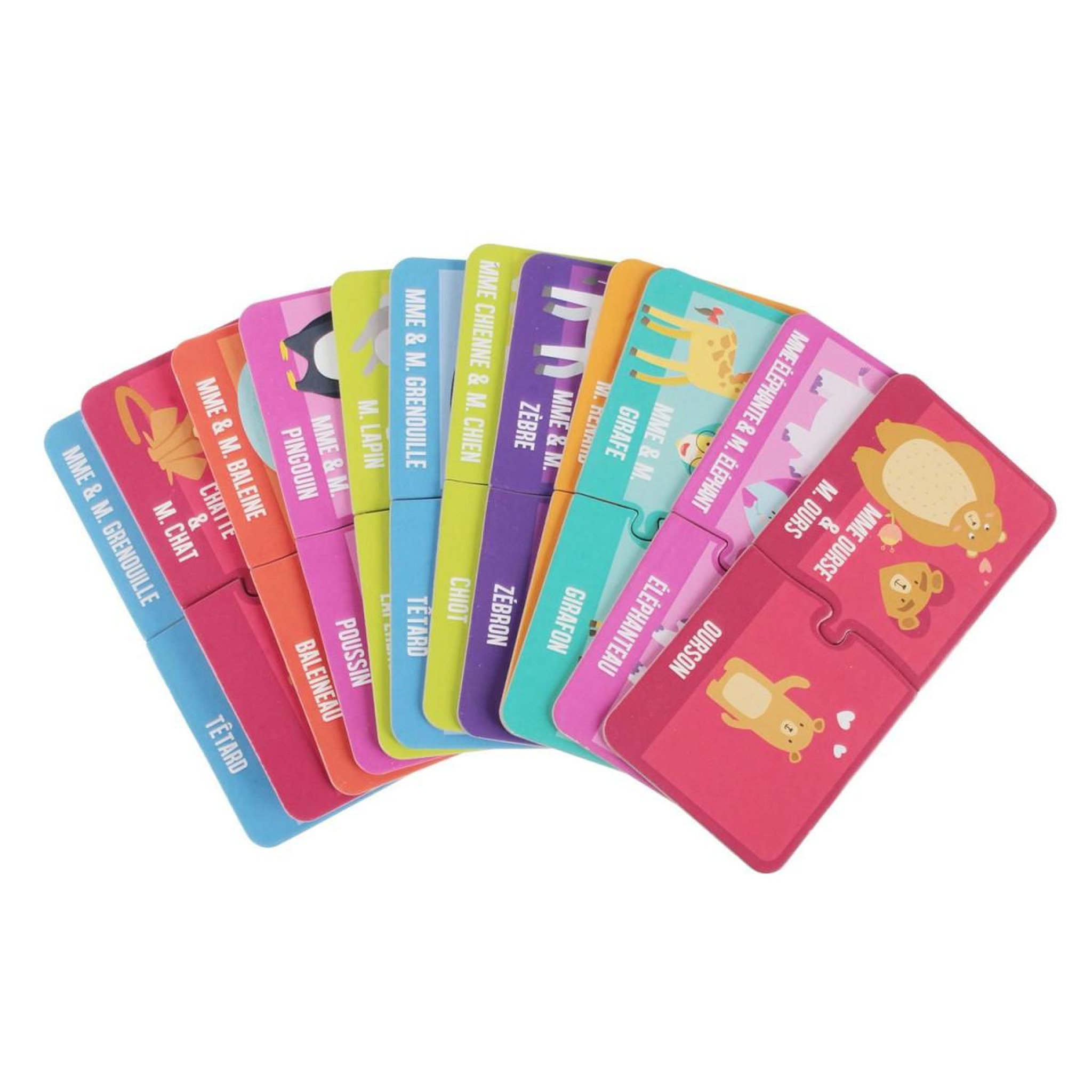 Voir la diapositive 2 : Jeux 2 momes Jeu de 30 cartes educatives  animaux  14cm multicolore